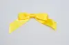 3" X 2-3/4" SATIN DAFFODIL PRE-TIED BOW CLEAR TWIST TIE
