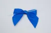 4" X 3-1/4" SATIN ROYAL BLUE PRE-TIED BOW CLEAR TWIST TIE
