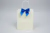 4" X 3-1/4" SATIN ROYAL BLUE PRE-TIED BOW CLEAR TWIST TIE