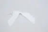3" X 2-3/4" SATIN WHITE PRE-TIED BOW CLEAR TWIST TIE