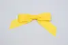 3-1/2" X 2-3/4" GROSGRAIN SOLID MAIZE PRE-TIED BOW CLEAR TWIST TIE