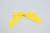 3-1/2" X 2-3/4" GROSGRAIN SOLID MAIZE PRE-TIED BOW CLEAR TWIST TIE