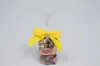 3-1/2" X 2-3/4" GROSGRAIN SOLID MAIZE PRE-TIED BOW CLEAR TWIST TIE