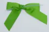 3-1/2" X 2-3/4" GROSGRAIN SOLID APPLE GREEN PRE-TIED BOW CLEAR TWIST TIE