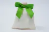 3-1/2" X 2-3/4" GROSGRAIN SOLID APPLE GREEN PRE-TIED BOW CLEAR TWIST TIE