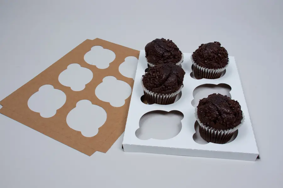 6 JUMBO CUPCAKE INSERT WHITE