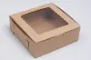 7X7X2.5 CUPCAKE BOX KRAFT-WINDOW