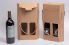 8X3-3/4X14 NATURAL KRAFT HEX 2 BOTTLE CARRIER WITH ROPE HANDLE