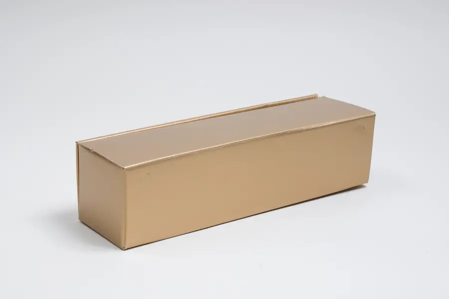 3-3/4 X 3-3/4 X 13-3/8 BOTTLE BOX  GOLD LINEN 1 BOT