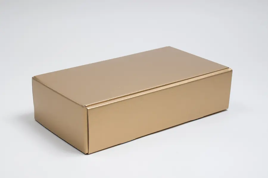 7-1/4 X 3-1/2 X 13-3/8 BOTTLE BOX  GOLD LINEN 2 BOT W/INSERTS