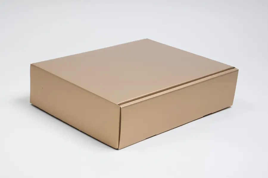 11 X 3-1/2 X 13-3/8 BOTTLE BOX  GOLD LINEN 3 BOT W/INSERTS
