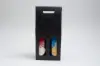7  X  3-1/2  X  15 WIND BOTTLE BOX BLACK LINEN 2 BOT