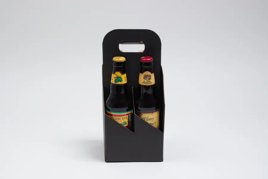 5-1/8 X 5-1/8 X 11-3/8 BOTTLE CARRIER BLACK CORR 4 BOT