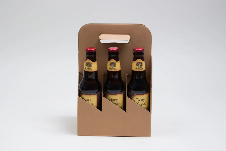7-5/8 X 5-1/8 X 11-3/8 BOTTLE CARRIER NAT KRAFT CORR 6 BOT