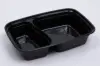 32OZ  8-3/4 X 6 X 2 RECTANGLE PLASTIC TO-GO CONTAINER 2 SECTIONS
