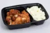 32OZ  8-3/4 X 6 X 2 RECTANGLE PLASTIC TO-GO CONTAINER 2 SECTIONS