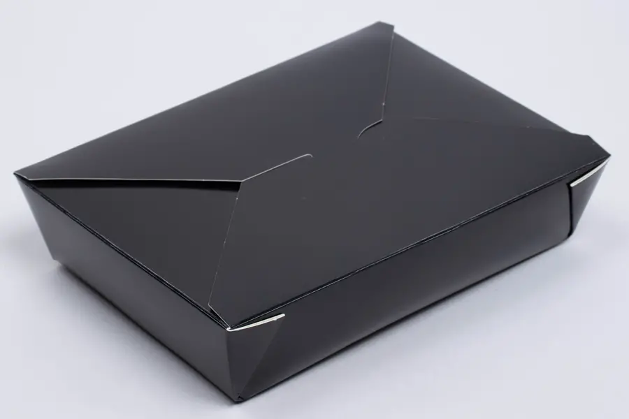 #2  7-3/4 X 5-1/2 X 1-7/8 BLACK FOLDING TO-GO BOX