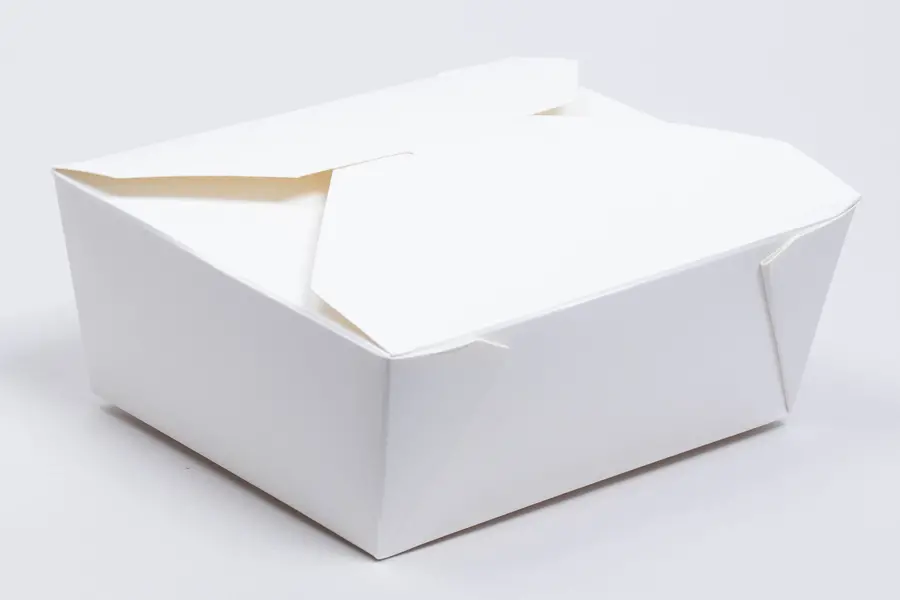 #8  6 X 4-3/4 X 2-1/2 WHITE FOLDING TO-GO BOX