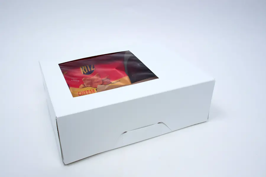 9-1/4 X 7-3/8 X 3-1/8 WHITE TAMPER EVIDENT CARRY OUT BOX - WINDOW