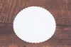 4" WHITE ROUND SCALLOPED WET CREPE
