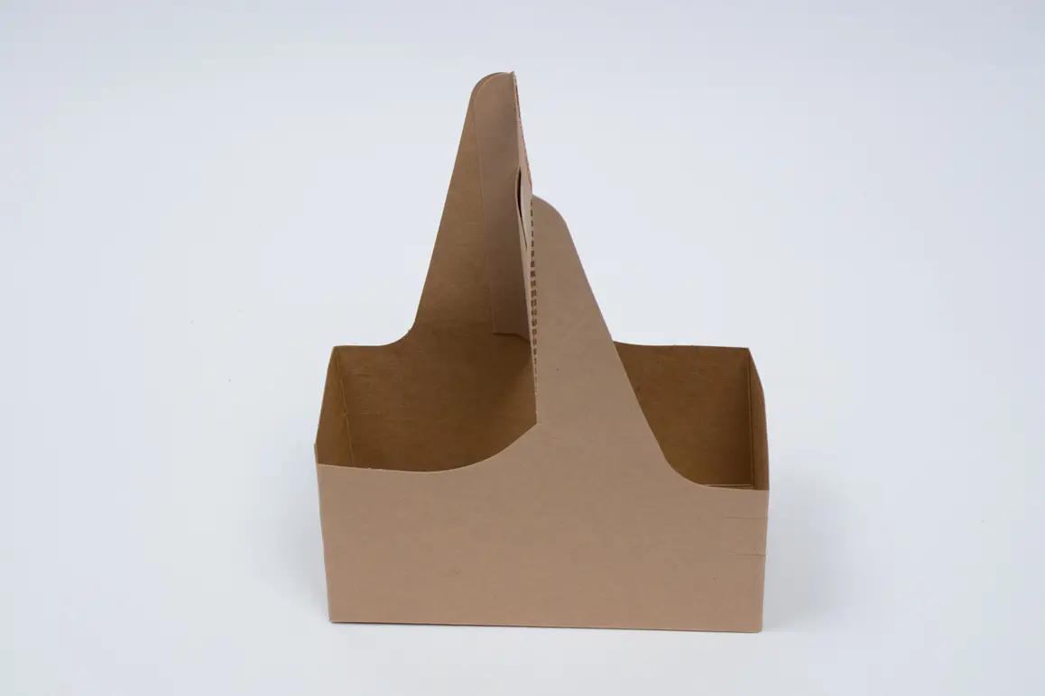 7-1/2 x 3-5/8 x 9 Natural Kraft 2 Drink Cup Carrier – 32oz Jumbo