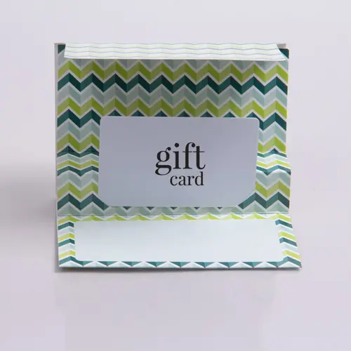 <5X3-3/8 GIFT CARD FOLDERS KIWI CHEVRON