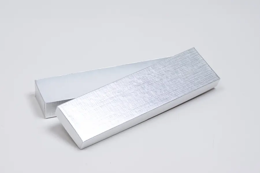 <#82A - JEWELRY BOX-SILVER LINEN