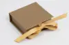 2-3/4X2-3/4X1 MATTE GOLD W/ GOLD RIBBON JEWELRY BOX