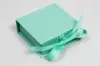 2-3/4X2-3/4X1 MATTE TURQUOISE W/ TURQUOISE RIBBON JEWELRY BOX