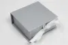 3-1/2X3-1/2X1-1/2 MATTE SILVER W/ SILVER RIBBON JEWELRY BOX