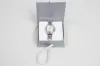 3-1/2X3-1/2X1-1/2 MATTE SILVER W/ SILVER RIBBON JEWELRY BOX