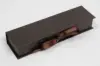 8X2X1-1/4 MATTE CHOCOLATE W/ CHOCOLATE RIBBON JEWLERY BOX