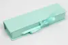 8X2X1-1/4 MATTE TURQUOISE W/ TURQUOISE RIBBON JEWELRY BOX