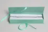 8X2X1-1/4 MATTE WHITE W/ BLACK PLATFORM AND RIBBON JEWELRY BOX