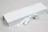 8X2X1-1/4 MATTE WHITE W/ WHITE PLATFORM AND RIBBON JEWELRY BOX