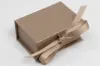 3-1/2X2-1/8X1 MATTE CHAMPAGNE W/ CHAMPAGNE RIBBON JEWELRY BOX