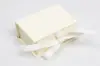 3-1/2X2-1/8X1  MATTE CREAM W/ CREAM RIBBON JEWLERY BOX
