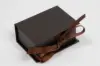 3-1/2X2-1/8X1 MATTE CHOCOLATE W/ CHOCOLATE RIBBON JEWLERY BOX
