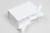 3-1/2X2-1/8X1 MATTE WHITE W/ WHITE PLATFORM AND RIBBON JEWELRY BOX