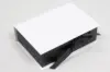 7X5-1/2X1-1/4 MATTE WHITE W/ BLACK PLATFORM AND RIBBON JEWELRY BOX