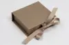 2-3/4X2-3/4X1 MATTE CHAMPAGNE W/ CHAMPAGNE RIBBON JEWELRY BOX