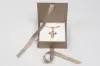 2-3/4X2-3/4X1 MATTE CHAMPAGNE W/ CHAMPAGNE RIBBON JEWELRY BOX