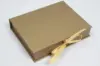 7X5-1/2X1-1/4 MATTE GOLD W/ GOLD RIBBON JEWELRY BOX
