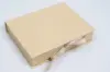 7X5-1/2X1-1/4 NATURAL KRAFT W/ KRAFT COLORED RIBBON JEWELRY BOX