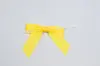 2-1/2" X 2" SATIN DAFFODIL PRE-TIED BOW CLEAR TWIST TIE