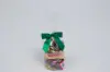 2-1/2" X 2" SATIN FOREST GREEN PRE-TIED BOW CLEAR TWIST TIE