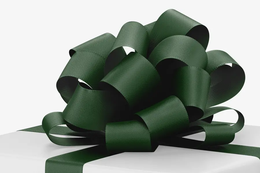 <7/8X250FLORA-SATIN HUNT.GREEN