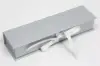 8X2X1-1/4 MATTE SILVER W/ SILVER RIBBON JEWELRY BOX