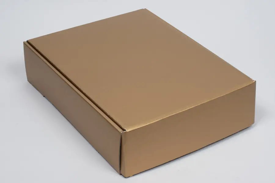 11 X 3-1/2 X 13-3/8 BOTTLE BOX SPUN GOLD 3 BOT W/INSERTS