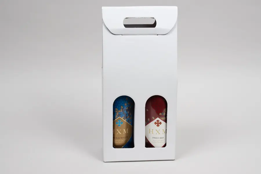 7  X  3-1/2  X  15 WIND BOTTLE CARRIER SPUN BIANCO 2 BOT